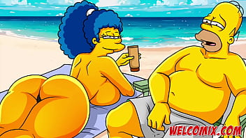 Burying It Deep In The Sand! Cheating On Marge At The Beach! Simpsons Porn Comics