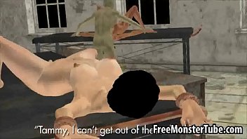 Short-haired 3d Babe Sucking Zombie Cock