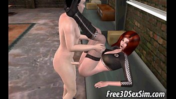 Sexy 3d Redhead Babe Enjoys Wild Double Penetration