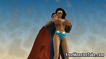 3d Wonder Woman Pleasuring Superman’s Throbbing Cock